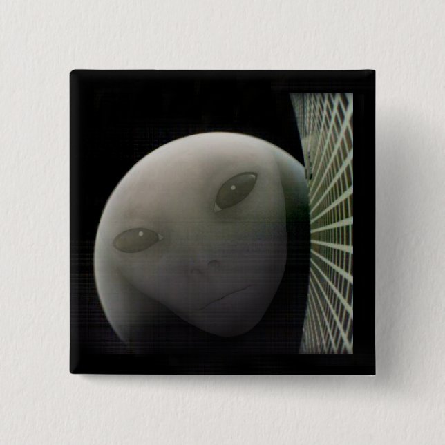 Badge Carré 5 Cm MarCO CubeSat Alien Mars Adieu (Devant)