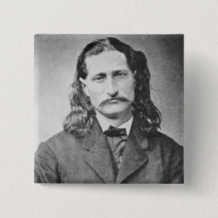 Badge Carré 5 Cm Maréchal Wild Bill Hickok, tireur de l'Ouest sauva