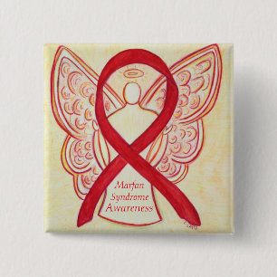 Badge Carré 5 Cm Marfan Syndrome Angel Sensibilisation Ruban Pins P