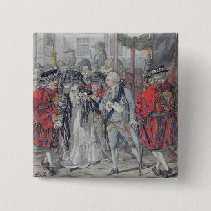 Badge Carré 5 Cm Margaret Nicholson essayant d'assassiner son M