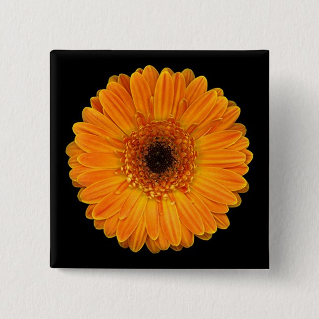 Badge Carré 5 Cm Marguerite de Gerbera (Devant)