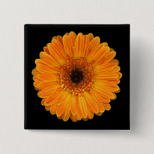 Badge Carré 5 Cm Marguerite de Gerbera