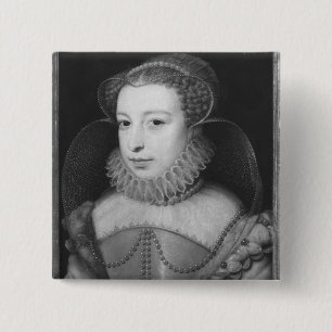 Badge Carré 5 Cm Marguerite de Valois Queen de la Navarre