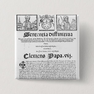 Badge Carré 5 Cm Mariage de Henry VIII et de Catherine d'Aragon