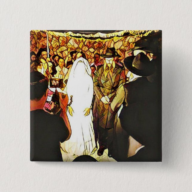 Badge Carré 5 Cm Mariage Hassidic (Devant)