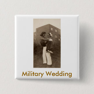 Badge Carré 5 Cm Mariage militaire