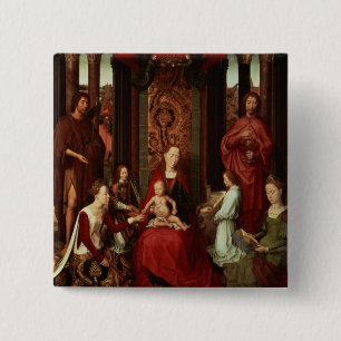 Badge Carré 5 Cm Mariage mystique de St Catherine et d'autres