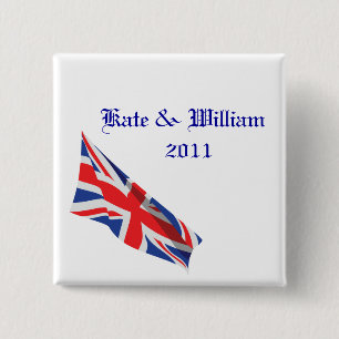 Badge Carré 5 Cm Mariage royal /Kate et William