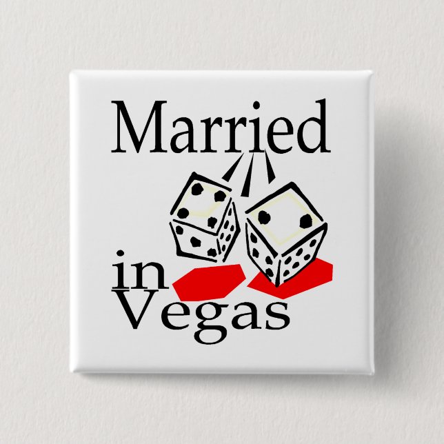 Badge Carré 5 Cm Marié à Vegas (matrices) (Devant)