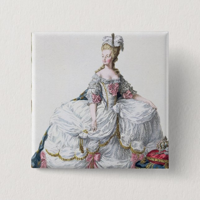 Badge Carré 5 Cm Marie Antoinette (1752-93) de 'DES Estam de (Devant)
