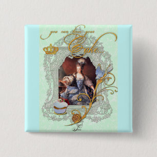 Badge Carré 5 Cm Marie Antoinette Cupcake et Bluebird