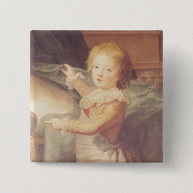 Badge Carré 5 Cm Marie-Antoinette et ses enfants (Devant)