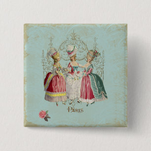 Badge Carré 5 Cm Marie Antoinette Française Paris dames
