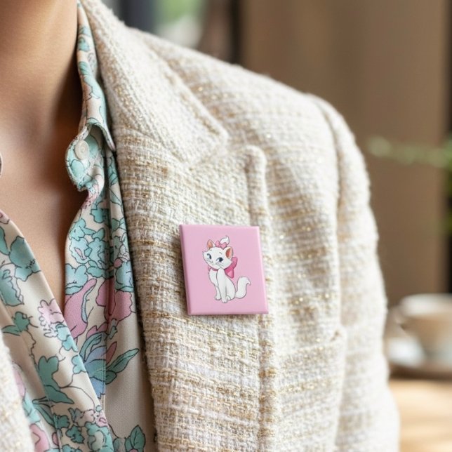 Badge Carré 5 Cm Marie Button (Créateur téléchargé)