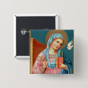 Badge Carré 5 Cm Marie, de l'Annonciation de F. Lippi (Détail; M 03