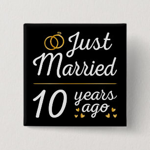 Badge Carré 5 Cm Marié Il Y A 10 Ans