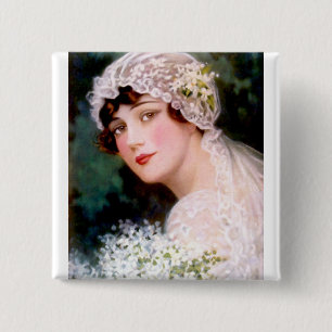 Badge Carré 5 Cm Mariée de 1915