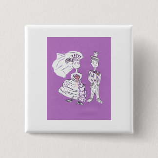 Badge Carré 5 Cm Mariée et salle