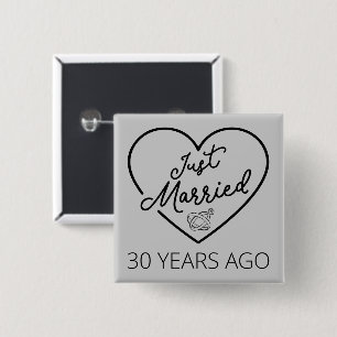 Badge Carré 5 Cm Mariés depuis 30 ans III