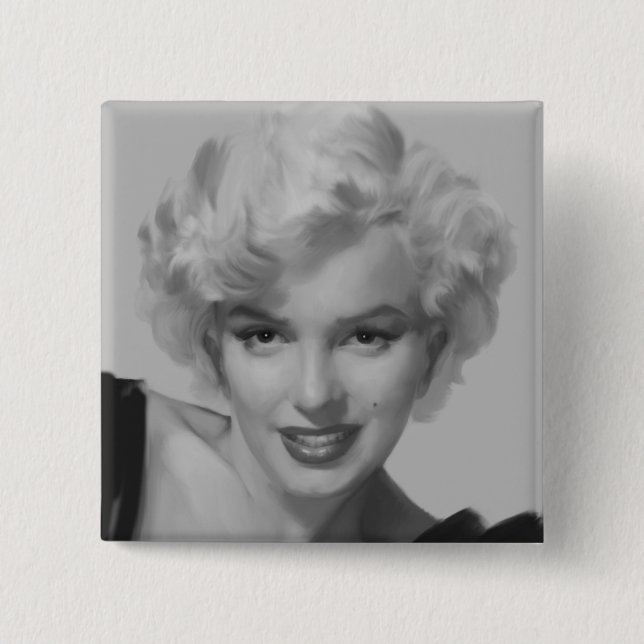 Badge Carré 5 Cm Marilyn le Look 2 (Devant)