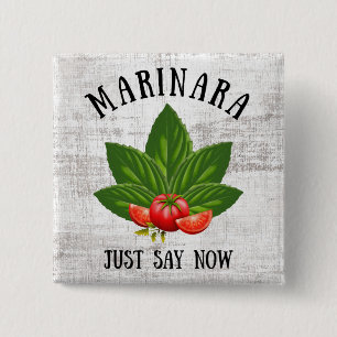 Badge Carré 5 Cm Marinara Dit Maintenant Italie Basil Tomates Feuil
