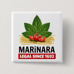 Badge Carré 5 Cm Marinara Légal Depuis 1692 Spaghetti De Tomates De