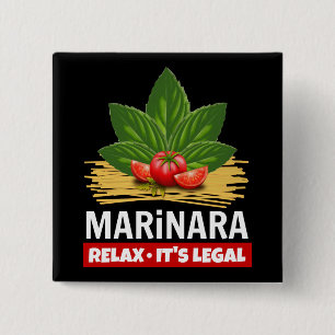 Badge Carré 5 Cm Marinara Relax C'est légal Basil Tomates Spaghetti