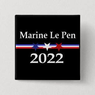 Badge Carré 5 Cm Marine Le Pen 2022 President France