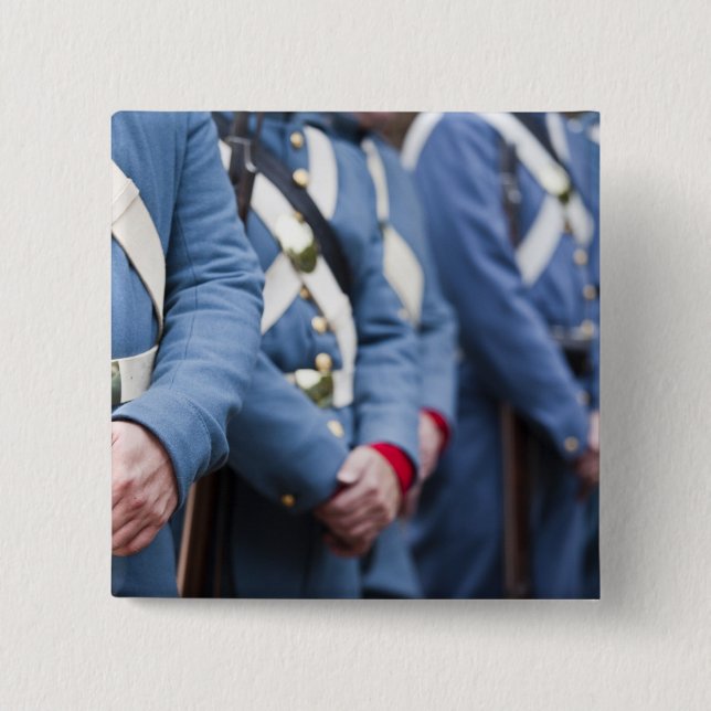 Badge Carré 5 Cm Marines civiles de Guerre-ère des USA, militaires (Devant)