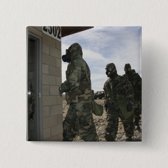 Badge Carré 5 Cm Marines et navigateurs dans la chambre à gaz (Devant)