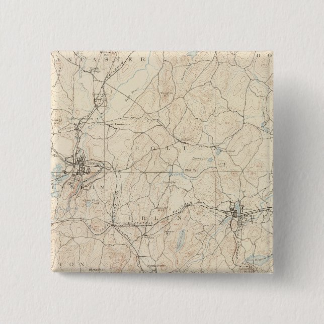 Badge Carré 5 Cm Marlboro, Massachusetts (Devant)