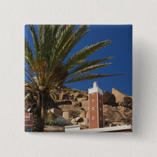 Badge Carré 5 Cm MAROC, Anti Atlas, TAFRAOUTE Zone : ADAI, rouge