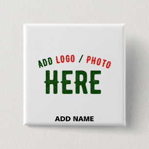 BADGE CARRÉ 5 CM MARQUE BLANCHE MODERNE ET PERSONNALISABLE VÉRIFIÉE