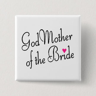 Badge Carré 5 Cm Marraine de la jeune mariée