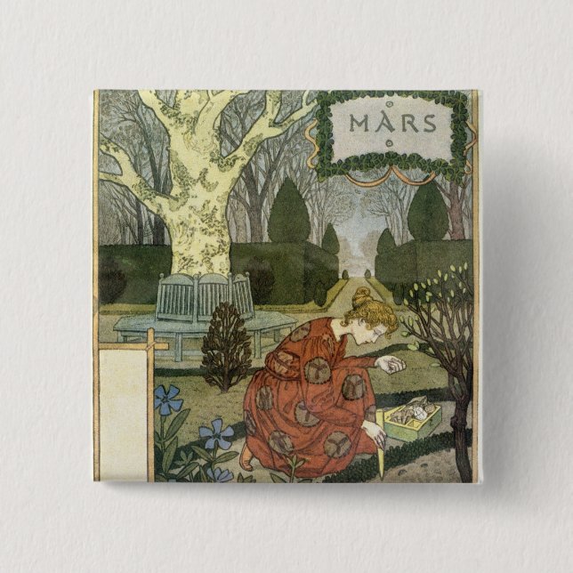 Badge Carré 5 Cm Mars (Devant)