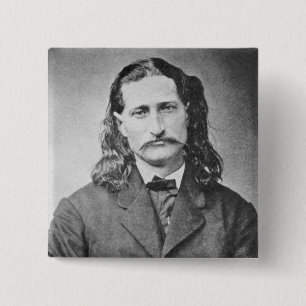 Badge Carré 5 Cm Marshal Wild Bill Hickok Old West Gunfighter