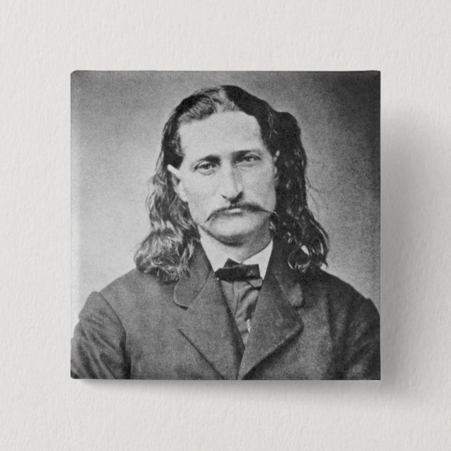 Badge Carré 5 Cm Marshal Wild Bill Hickok Old West Gunfighter (Devant)