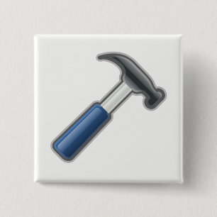 Badge Carré 5 Cm Marteau