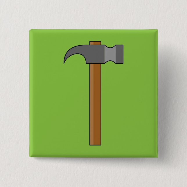 Badge Carré 5 Cm Marteau à griffe de dessin animé (Devant)