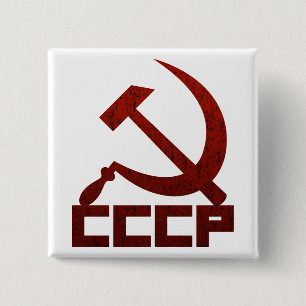 Badge Carré 5 Cm Marteau et faucille de CCCP
