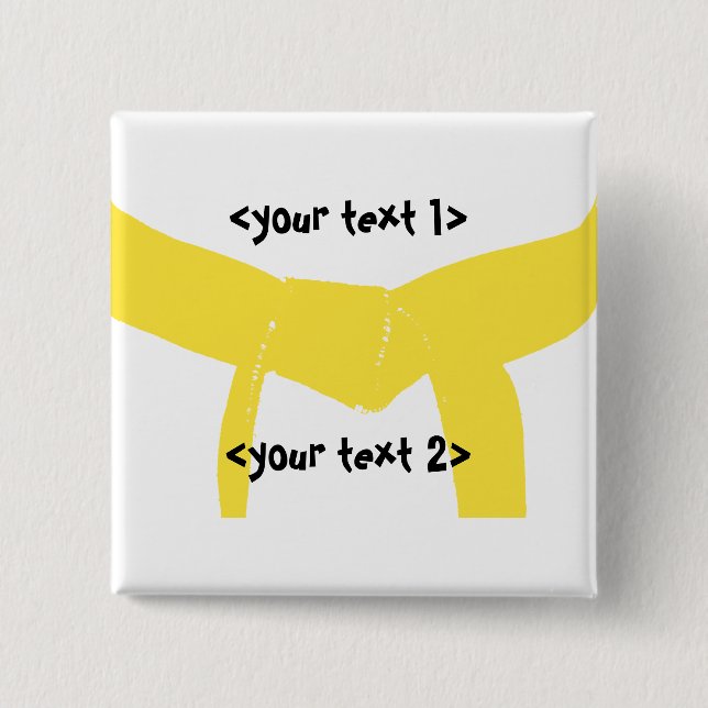 Badge Carré 5 Cm Martial Arts Ceinture Jaune (Devant)