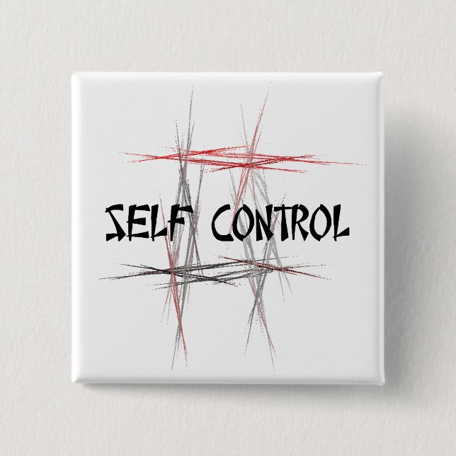 Badge Carré 5 Cm Martial Arts Self Control (Devant)