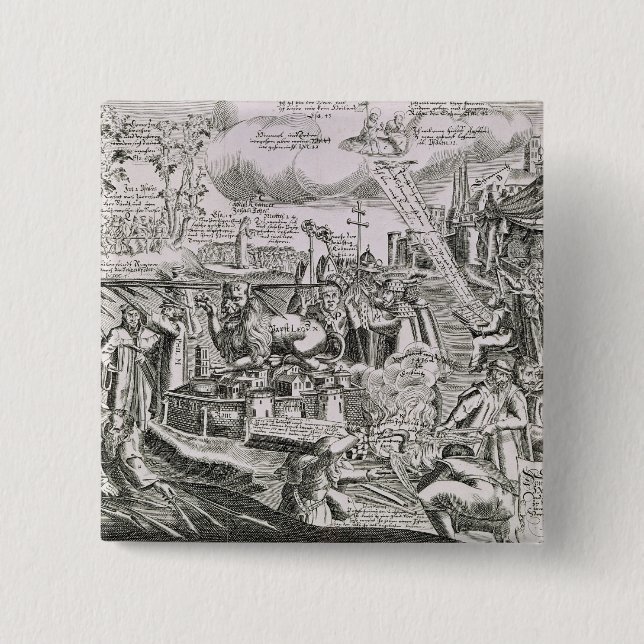 Badge Carré 5 Cm Martin Luther 2 (Devant)