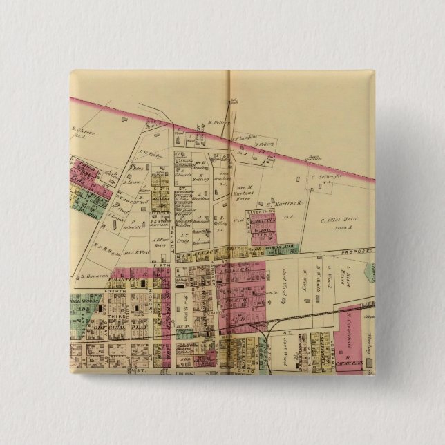 Badge Carré 5 Cm Martin's Ferry (Devant)