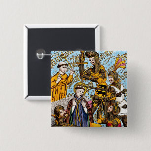 Badge Carré 5 Cm Martyre de saint Thomas Becket (M 031)