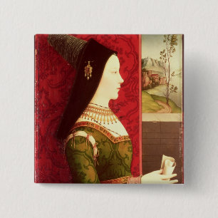 Badge Carré 5 Cm Mary de fille de Bourgogne de Charles l'audacieux