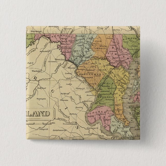 Badge Carré 5 Cm Maryland 3 (Devant)