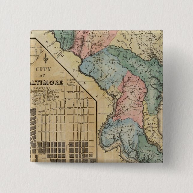 Badge Carré 5 Cm Maryland 8 (Devant)
