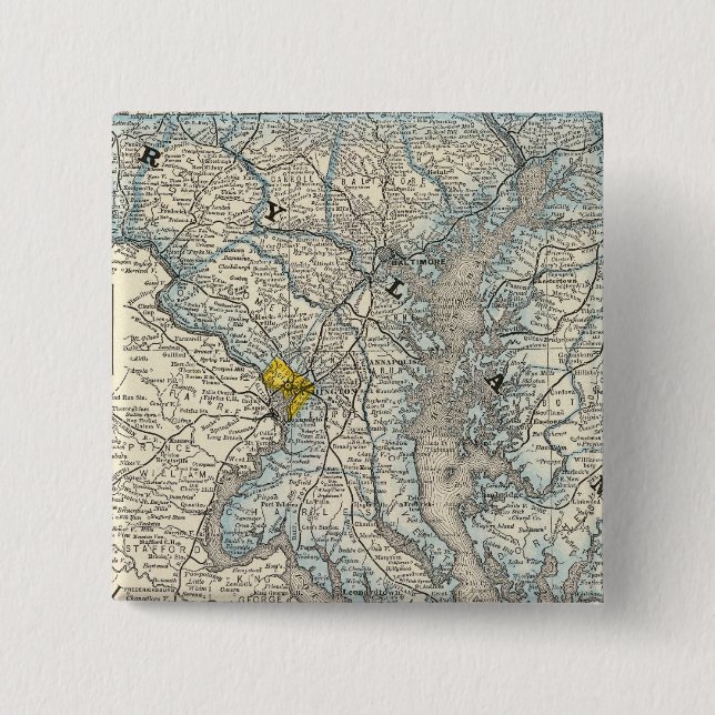 Badge Carré 5 Cm Maryland, DC et Delaware (Devant)
