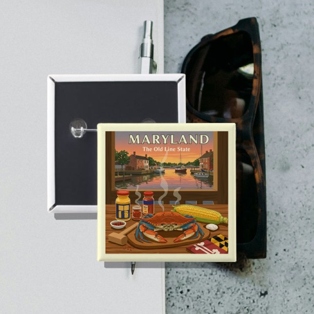Badge Carré 5 Cm Maryland vintage (Créateur téléchargé)